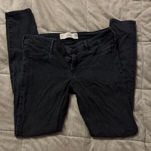 Hollister Women's Dark Black Jean Leggings Skinny Jeans 28x31